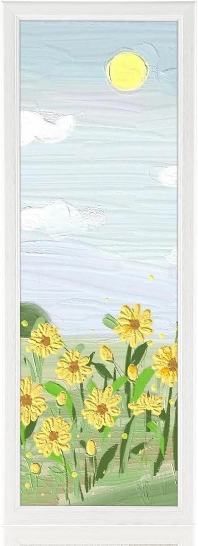 8x24 Wood Frame White, Modern Natural Woodgrain 24x8in Picture Frame, Rustic Wooden 8 x 24 inch Gallery Wall Photo Poster Frame with HD Plexiglass, Horizontal Vertical Wall Mounting Display 1pcs