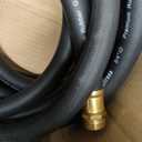 Guitrees 50FT 3/4 Heavy Duty Rubber Garden Hose - 300psi Working, 1000psi Burst - Hot/Cold Water - Five-Layered Braiding for Durability - Versatile for Gardening, Agriculture, Construction(Black)