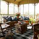 Garland Rug Country Living – Checkered Buffalo Plaid Design, Non-Slip Rubberback, Traditional 5x7 Area Rug for Living Room, Bedroom, Kitchen, Dining Room, Nursery,Black/Ivory