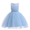 Glamulice Light Blue Flower Girls Party Dresses Junior Bridesmaid Dress Tulle Vintage Rhinestone Pageant Formal Wedding Gown Elegant Kids Princess Birthday Holiday Dance Photo Shoot Prom Tutu Gowns 120