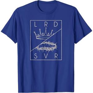 Vintage Retro Jesus Christian Lord & Savior graphic T-Shirt (Small, Black)