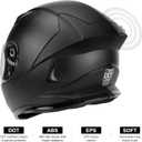 DOT Lightweight Full Face Motorcycle Street Bike Helmets with Extra Tinted Visor for Adults Men and Women, DOT Approved(Matte Black,M)