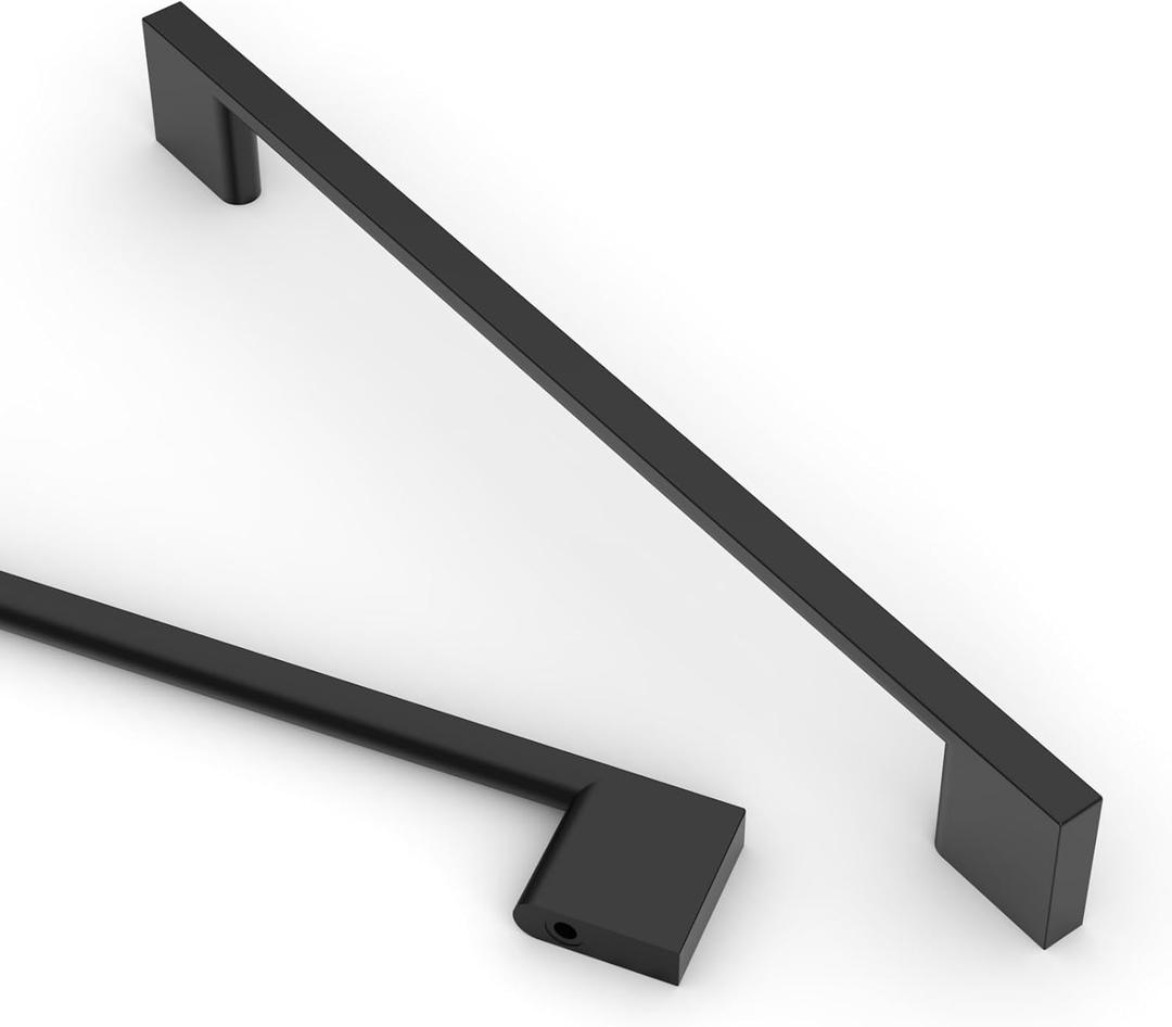 Asidrama 10 Pack 7.5 Inch(192mm) Matte Black Kitchen Cabinet Handles, Cabinet Pulls Kitchen Cabinet Hardware for Cupboard Drawer Pulls (7.5" Hole Center(192mm))
