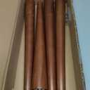 Yes4All Round Brown Wood Table Legs 16 Inches - Mid Century Replacement Feet for Coffee Table, End Table - Stable Rubber Wood Parts for Nightstand with Glides, Walnut, Set of 4