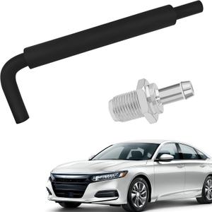 Engine PCV Valve and Hose Kit for Toyota Corolla Camry Highlander Solara Matrix RAV4 TC XB Lexus HS250h Ventilation Pcv Valve Vacuum Hose Replacement 12204-28020 12262-28021 PCV Hose2.4L 4CYL (Black)