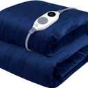 Westinghouse Electric Blanket Heated Throw, Super Cozy Soft Flannel 50"" x 60"" Heated Throw with 6 Fast Heating Levels & 2-10 Auto-Off, Machine Washable, ETL&FCC Certification, Navy Blue