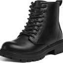 K KomForme Boys Girls Ankle Boots Lace Up Side Zipper Waterproof Combat Shoes Toddler/Little Kid/Big Kid, 10 Toddlers