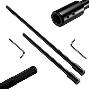 Drill Bit Extension Set, 18'' & 12'' Extension Bit Set for 3/8" Hex Shank, Forstner Bit Extension for 10.5" & 16.25" Drilling Depth, Hole Saw Extension with Hex Key for Cabinetry, Furniture Making
