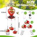 Beeveer Wind Chimes Hummingbird Feeder Glass Hummingbird Feeder Spring Summer Outdoor Hanging Decor Mother's Day Housewarming Gifts Outside Garden Decor for Patio Window Accessories