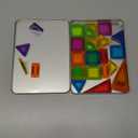 Mini Magnetic Tiles Travel Magnetic Tiles with Iron Box,42PCS Magnet Building Block Set Travel Toys for Kids Ages 3+,Educational Portable Magnet Toys Gifts for Toddlers Boys & Girls Christmas Birthday