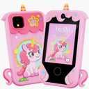 Kids Phone for Girl Toys, Christmas Birthday Gifts for Age 3-10 Year Old Girls Boys Toys, Kids Toddler Smart Phone, Detective Educational Learning Toys with 2.8" Touchscreen, Music Video Game (Pink)