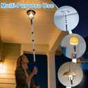 28FT Reach Light Bulb 5-20FT Telescopic Extension Pole Light Bulb Changer for High Ceilings with Feather Duster, Baskets and Suction Cups for Recessed Lights and High Ceilings