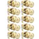 Goldenwarm Gold Interior Door Knobs, Bedroom Door Knob, Door Knobs Interior Bulk, Brushed Gold Privacy Door Knob for Bedroom or Bathroom(10 Pack)