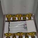 LED Flameless Window Candles with Remote Timer 10 PCS Battery Operated Flickering Taper Candle Lights with Removable Gold Candle Holders Best Gift for Xmas Wedding Home Dinner Decor