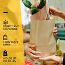 RACETOP 100 Pcs Kraft Shopping Bags 10x5x13 Inch Brown Paper Bags with Handles Bulk, Recycled Paper Gift Bag for Birthday Party Favors Grocery Retail Shopping Business