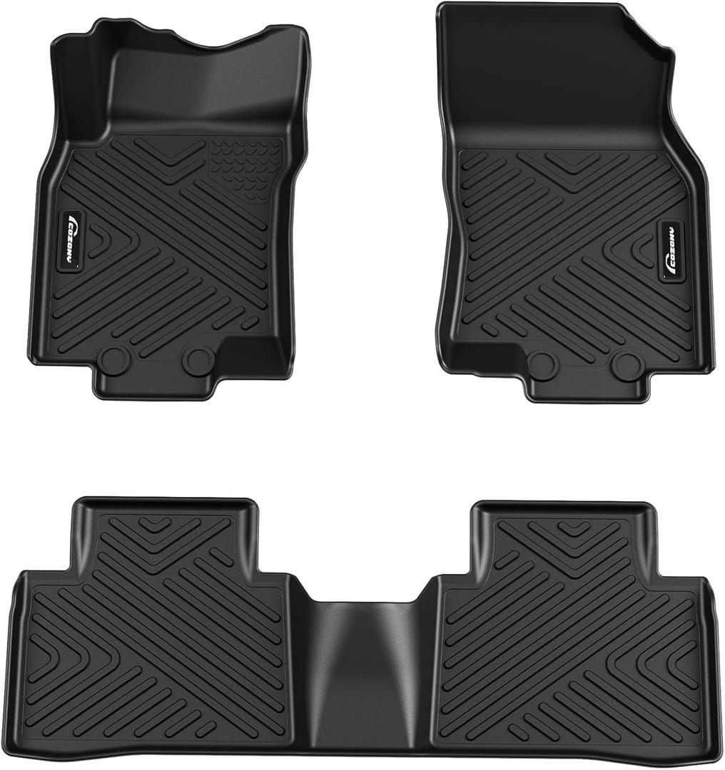 Floor Mats for Nissan Rogue 2014-2020, TPE All Weather Custom Fit Front 1st & 2nd Row Floor Liner, Black (Not Fit Sport Model)