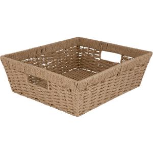 Simplify Large Shelf Storage Basket | Dimensions: 15"x 13"x 5" | Dutch Weave Design | Home Organization | Paper Rope Material | Great For Leaving Spaces | Great for Displaying