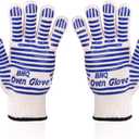 CZSYZCZS Extreme Heat Resistant Oven Gloves - 932F - Cooking Gloves for BBQ, Grilling, Baking,Cutting, Smoker Fireplace (Blue)