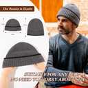 TOP-EX XL/XXL 100% Merino Wool Beanies Hats Men Fleece Lined Winter Knitted Hat Warm Cuffed Beanie (Black, XL)