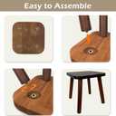 BEE&OAK 11 Inch Wooden Step Stools for Adults, Solid Rubber Wood Non-Slip Step Foot Stool, Heavy Duty 300 lbs One Step Stool for Bedroom, Bathroom, Kitchen,Outdoor (Dark-Walnut)