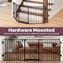 29.4-78" Extra Wide Baby Gate, Long Dog Gates Indoor for Doorways Stairs, Essential Large Safety Gate for Child Toddler with Anti-Trip Pedal, Adjustable Pet Gate, 28" Tall 3 Metal Panels Black
