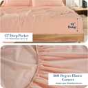 Casa Platino 100% Cotton Twin XL Size Sheets Set 4 Piece Crisp Percale Twin XL Size Cooling Sheets, Lightweight for Summer, with 15" Deep Pocket Fitted Sheet, Comfortable & Airy Sleep Veiled Rose