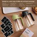 SWEET VIEW 2PCS Oil Sprayer for Cooking, 16oz/470ml Glass Oil Dispenser/Pour Bottle, Kitchen Accessories, Kitchen Gadgets for Air Fryer, Salad, BBQ, with Stickers (Black,White)