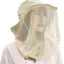Mosquito Head Net Hat, Safari Sun Hat with Veil Mesh Protection from Insect