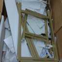 SUPERJARE 35.4" White and Gold Desk with 2 Drawers, Modern Makeup Vanity with Padded Stool, Small Computer Desk Home Office Desk for Writing Study Bedroom