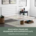 Edenbrook Cassidy Metal Platform Bed Frame with Metal Headboard - Box Spring Not Required - Wood Slat Support, White, Full
