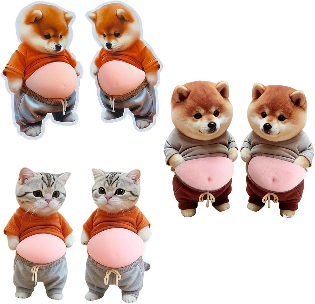 3 x 3D Cute Animal Belly Soft Silicone Bumper Pad for Phone,Laptop,Door,Cabinet | Fun 3D silicone pads (2 of each)! Silent shock-absorbing bumpers for doors, cabinets, fridges, phones & laptops.