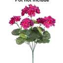 Artificial Geranium Fake Flowers for Outdoors Decoration, 6 Bundles Silk Geraniums Flower UV Resistant Look Real Faux Plants for Outside Planter Front Door Garden Patio Balcony Yard Home, Fuchsia