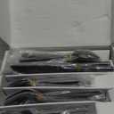 DEACORY Silverware Set Flatware Set Matte Black Cutlery Set Brushed Finished Hexagon Handle Heavy Stainless Steel 40 Pieces Dishwasher Safe Service for 8