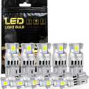 White 194 LED Bulbs License Plate/interior/Dashboard/Reading Lights | 2 SMD 3030 LED,168,175,T10, 2825 Bulbs, W5W Replacement Bulbs,10PCS