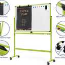 Large Dry-Erase Rolling Magnetic Whiteboard - 48 x 32 Inches Dry Erase Board with Stand Height Adjust Double Sides Mobile White Board Easel on Wheels with 25 Sheets Paper Pad Office, Home & Classroom