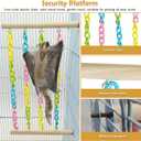 PINVNBY 2 Pack Sugar Glider Climbing Toys,Natural Wood Sugar Glider Cage Accessories with Colorful Plastic Chains, Hanging Rat Enrichment Toys Without Swaying for Hamsters and Parrots