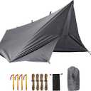 FREE SOLDIER Waterproof Portable Tarp Multifunctional Outdoor Camping Traveling Awning Backpacking Tarp for Shelter Rain (Gray 10×10.5ft)