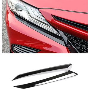 Front Headlight Eyelid Eyebrow Edge Cover Trim Fit For Toyota Camry SE XSE 2018-2022 Car Accessories  Brushed Black Style Stainless Steel