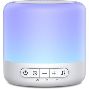 Easysleep White Noise Sound Machine with 30 Soothing Sounds 12 Night Light 32 Volume 3 Timers Portable Sleep Sound Machine for Office Travel Noise Canceling Lullaby & Rain Sound for Baby, Adults