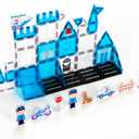 cossy Magnetic Tiles Police Set, Magnet Tiles with Policeman, Magnetic Tiles for Kids Ages 4-8, STEM Toys, Magnet Blocks for Boys and Girls, Creative Building Toys, Police