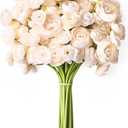 Waipfaru Ranunculus Artificial Flowers, 18Pcs 14In Fake Peonies Artificial Flowers, Faux Flower for Vase Silk Flower Real Touch Faux Peony Bulk for DIY Wedding Bouquet Home Bridal Shower Decor (Champagne)