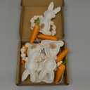 Bunny Carrot Easter Garland Decorations - 27.5'' Handmade Felt Bunny Carrot Spring Garland Decoration for Mantle Fireplace Wall - Rustic Hanging Easter Banner for Home Farmhouse Indoor Decor