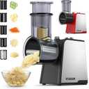 5-In-1 Electric Cheese Grater,300W Salad Maker,Electric Grater for Block Cheese,Kitchen Electric Food Slicer Shredder,Chopper for Vegetables Cucumber Carrots Cabbage Nuts(Black)