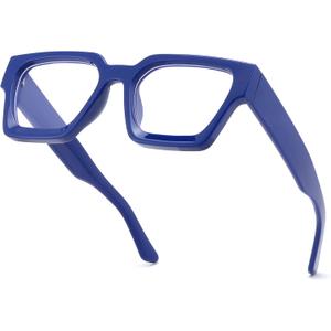FEISEDY Retro Blue Light Blocking Glasses for Women Men 90s Classic Rectangle Frame Thick Chic Computer Eyeglasses B2383R