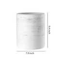 Bathroom Trash Can - Decorative Wastebasket Finished in Resin, Beautiful Marble Look, Modern Round Waste Basket for Bathroom, Powder Room Or Living (Marble Style), white