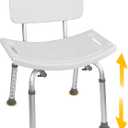 FSA/HSA Eligible, Vaunn Tool-Free Assembly Adjustable Shower Chair Spa Bathtub Seat Bench with Removable Back
