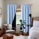 BGment Thermal Insulated 100% Blackout Curtains for Bedroom with Black Liner, Double Layer Full Room Darkening Noise Reducing Rod Pocket Curtain (52 x 84 Inch, Spa Blue, 2 Panels)