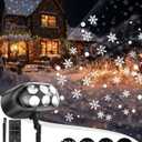 Snowflake Projector Lights with Remote, Timer, Dimmer, IP68 Waterproof, Christmas Projector Lights Outdoor, 270 Rotation for Christmas Decorations