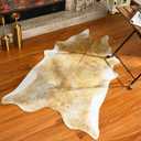 Cow Hide Rugs,Small Cowhide Rug, Washable Faux Animal Skin Rugs, 2x3Ft Non-Slip Cow Print Carpet for Bedroom Living Room Fireplace Office Entryway Kitchen, Khaki