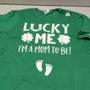 Womens St Patricks Day Pregnancy Announcement Shirt Lucky Mom to Be T-Shirt, Small